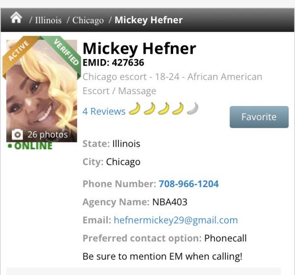 Escorts Chicago, Illinois Mickey Hefner